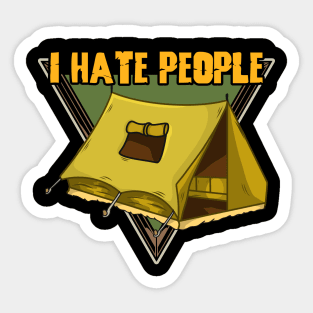 Funny I Hate People Camping Pun Sticker